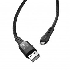 USB кабель Hoco S6 с дисплеем и таймером Micro 3A 1.2m чёрный