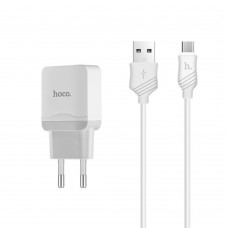 Мережевий зарядний пристрій Hoco C22A 1 USB 2.4A Micro біле