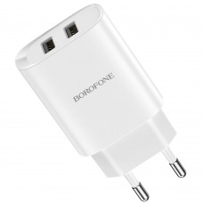 Мережевий зарядний пристрій Borofone BN2 2 USB 2.1A біле