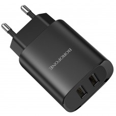 Мережевий зарядний пристрій Borofone BN2 2 USB 2.1A чорне