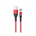 USB кабель магнітний Borofone BU16 Micro 2.4A 1.2m червоний