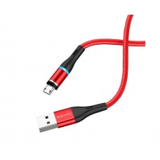 USB кабель магнитный Borofone BU16 Micro 2.4A 1.2m красный