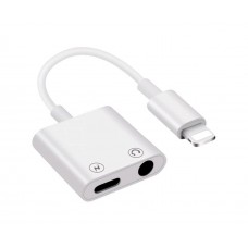 Аудіоадаптер для Apple розгалужувач Lightning - TRRS 3.5 (F)/ Lightning (F) 0.1m білий