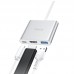 Мультіадаптер хаб Hoco HB14 Type-C to USB3.0+HDMI+PD сріблястий