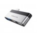 Адаптер Borofone DH1 Type-C - USB 3.0 (F)/ 2 USB 2.0 (F) сріблясто-чорний