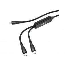USB кабель Hoco U102 2in1 Type-C toType-C 5A 100W PD 1.2m чорний