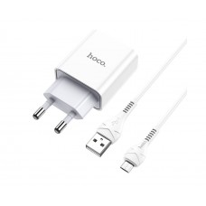 Зарядний пристрій Hoco C81A 1 USB 2.1A Micro білий
