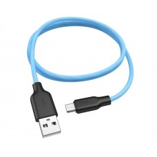 USB кабель Hoco X21 Plus 1m Micro чорно-синій