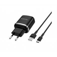 Зарядний пристрій Borofone BA36A 1 USB QC3.0 Type-C чорний