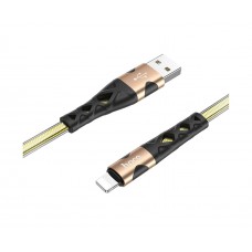 USB кабель Hoco U105 Lightning 2.4A 1.2m золотистий