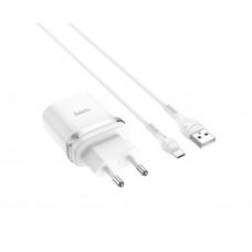 Мережевий зарядний пристрій Hoco C12Q USB QC білий + кабель USB to MicroUSB