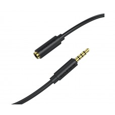 AUX кабель Borofone BL12 подовжувач TRRS 3.5 - TRRS 3.5 (F) 2m чорний
