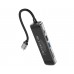 USB Hub Hoco HB24 (HDMI+USB3.0+USB2.0+SD+TF+PD) темно-серебристый