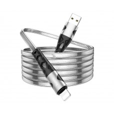 USB кабель Hoco U105 Lightning 2.4A 1.2m сріблястий