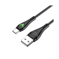 USB кабель Borofone BX65 с индикатором Type-C 3A 1m черный