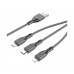 USB кабель Borofone BX66 3 в 1 Lightning/ Micro-USB/ Type-C 2A 1m черный