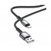 USB кабель Borofone BU33 с индикатором Lightning 2.4A 1.2m черный