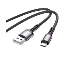 USB кабель Borofone BU33 з індикатором Micro 2.4A 1.2m чорний