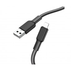 USB кабель Hoco X69 Lightning 2.4A 1m чорно-білий