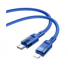 USB кабель Hoco U106 1m PD Type-C на Lightning синий