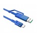USB кабель Hoco U106 1m 2 в 1 5A/ 100W USB/ Type-C на Type-C синій