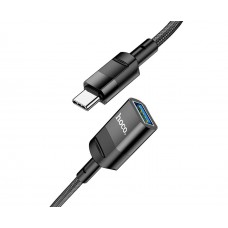 USB кабель Hoco U107 подовжувач Type-C - USB 3.0 (F) 3A 1.2m чорний