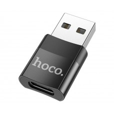 Адаптер перехідник Hoco UA17 USB to Type-C (F) чорний