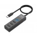 Адаптер Hoco HB25 Type-C - USB 3.0 (F)/ 3 USB 2.0 (F) 0.3m чорний