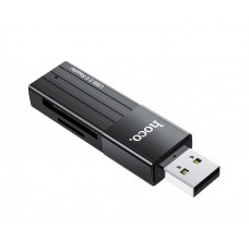 Адаптер Hoco HB20 картридер USB 2.0 - SD/TF чорний