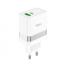 Сетевое зарядное устройство Hoco N21 USB/ Type-C QC PD 30W белое