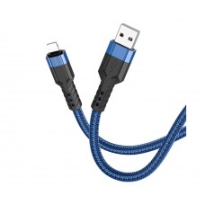 USB кабель Hoco U110 Lightning 2.4A 1.2m синій