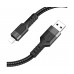 USB кабель Hoco U110 Lightning 2.4A 1.2m чорний