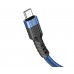 USB кабель Hoco U110 Type-C - Type-C 3A 60W PD 1.2m синій