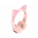 Бездротові накладні навушники Borofone BO18 Cat ear рожеві