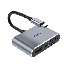 Мультиадаптер хаб Hoco HB29 2в1 Type-C to HDMI (F)/VGA (F) 0.15m