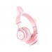 Навушники провідні накладні Hoco W36 Cat ear з мікрофоном Jack 3.5 рожеві