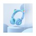 Бездротові навушники Hoco W39 Cat Ear накладні з вушками та LED підсвіткою blue