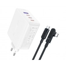 Зарядний пристрій Acefast A37 1 USB/3 Type-C 5A 100W PD QC з кабелем Type-C - Type-C 2m біле