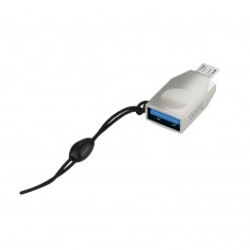 Адаптер перехідник Hoco UA10 MicroUSB to USB 3.0 (F) сріблястий