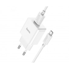 Сетевое зарядное устройство Hoco C106A USB белое + кабель USB to MicroUSB