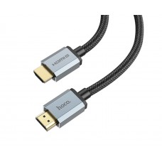 HDMI кабель Hoco US03 2.0 з нейлоновою оплеткою та позолоченими конекторами 4K 1m чорний