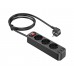 Сетевой удлинитель Hoco NS2 3 розетки, 3 USB 5V 2.4A 20W, кабель 1.8м чёрный