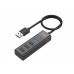 Мультіадаптер хаб Hoco HB25 4в1 USB to USB3.0/3 USB2.0 чорний