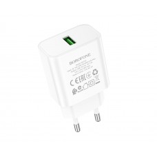Сетевое зарядное устройство Borofone BA72A USB QC белое