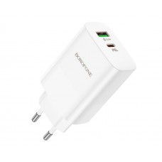 Мережевий зарядний пристрій Borofone BN10 USB/ Type-C PD 65W білий