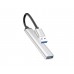 Мультиадаптер хаб Hoco HB26 4в1 USB to USB 3.0 (F)/ 3 USB 2.0 (F) 0.13m сріблястий