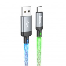 Кабель Hoco U112 світиться провід USB to Type-C 1m grey