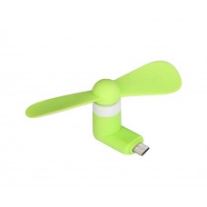 Портативный вентилятор MicroUSB зеленый