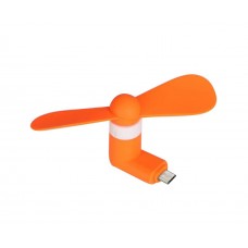 Портативний вентилятор MicroUSB помаранчевий