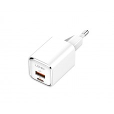 Зарядний пристрій Ldnio A2317C USB/ Type-C QC PD 30W білий + кабель Type-C to Type-C